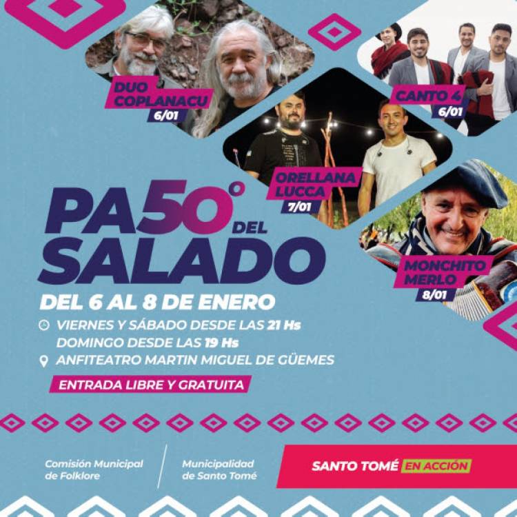 Se viene la 50ª edición del Festival Folklórico “Paso del Salado”