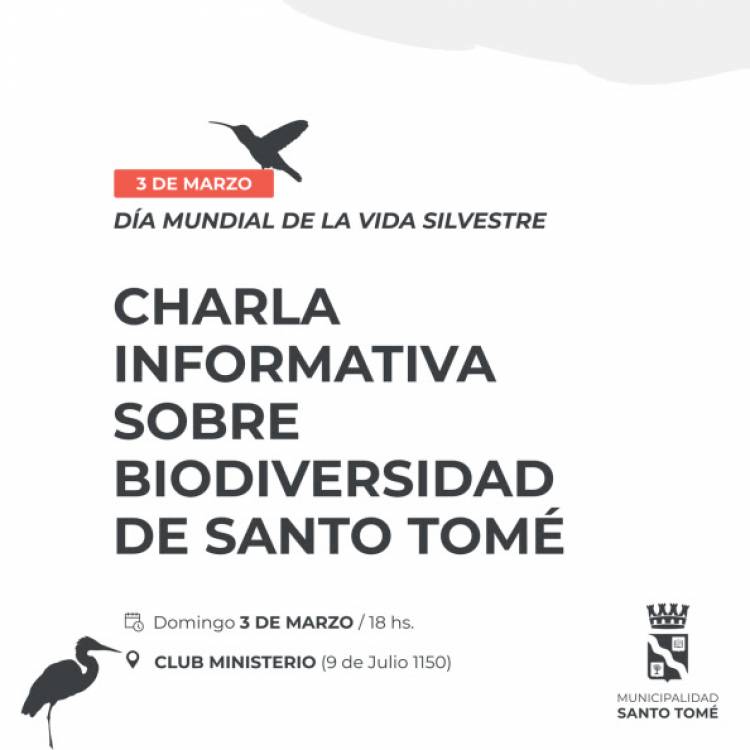 La Municipalidad ofrecerá una charla abierta sobre biodiversidad en Santo Tomé