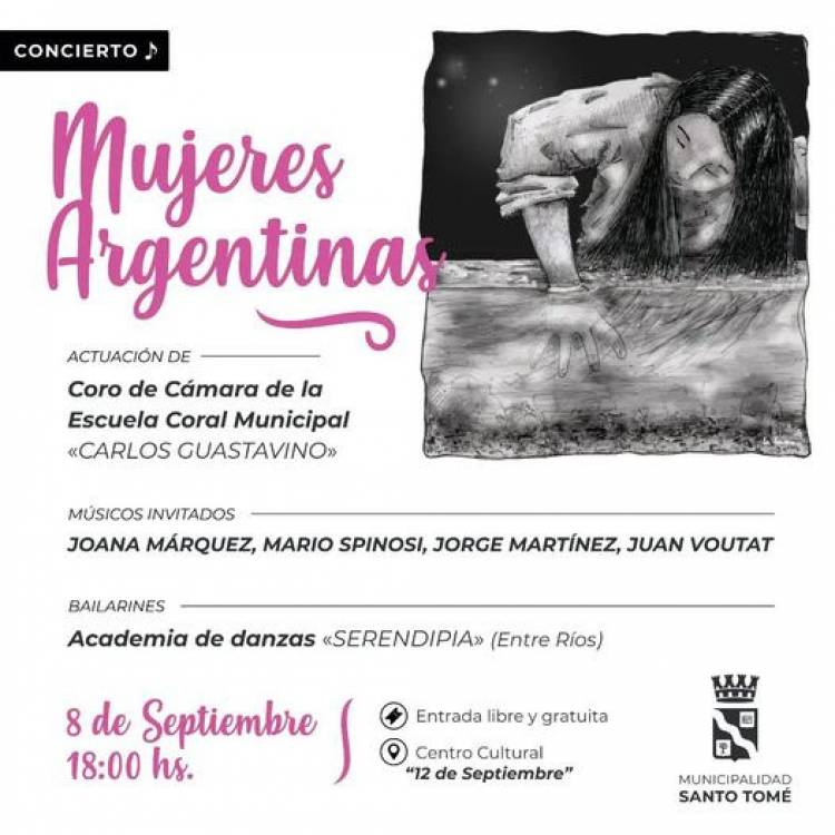 Este domingo se presentará el concierto “Mujeres Argentinas”