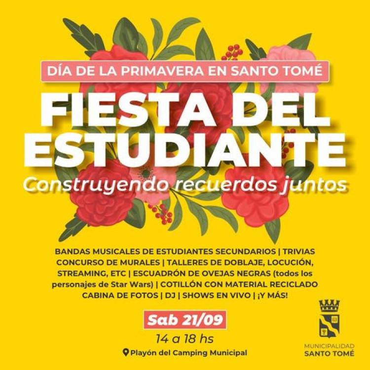 Este sábado la ciudad festejará el Día del Estudiante y el Día de la Primavera