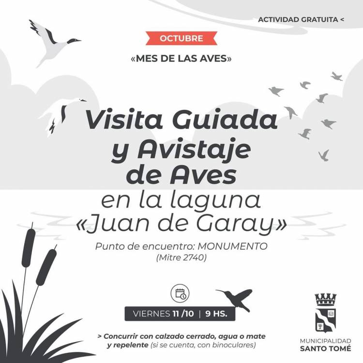 Visita guiada y avistajes de aves en la Laguna "Juan de Garay"