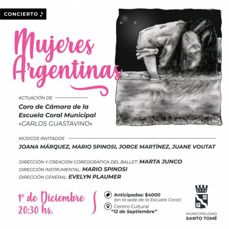 Este domingo se presentará el concierto “Mujeres Argentinas”